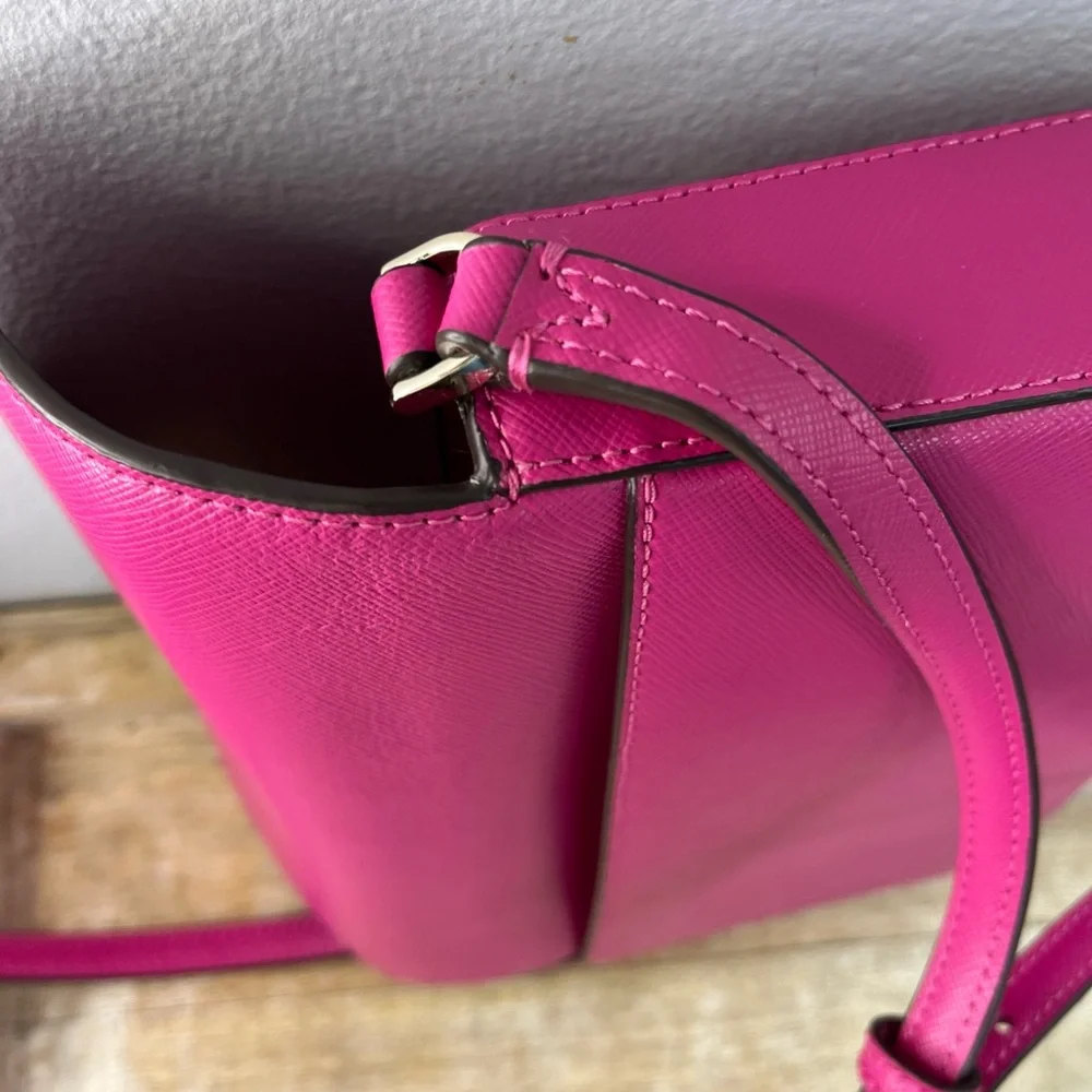 Kate Spade Sadie Envelope Crossbody Purse in Candied Plum Pink Leather - Picture 13 of 16